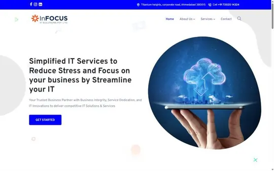 Homepage of InFocus IT Solutions