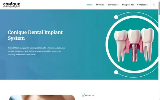 Homepage of Conique Dental Implants