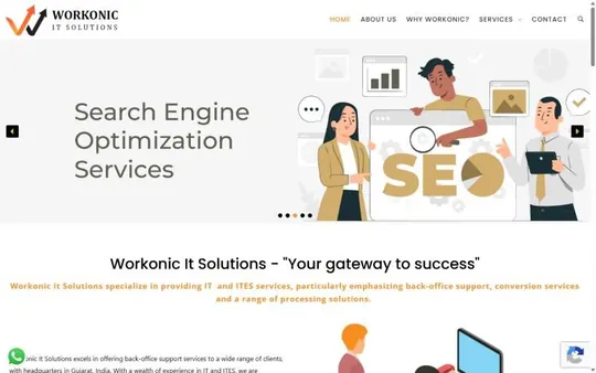 Homepage of Workonic IT Solutions